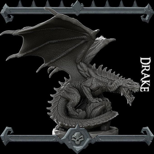 Drake | Dragonkin Collection | Rocket Pig Games | Miniatures for tabletop games. 28mm to 32mm Resin for RPG, D&D, TTRPG