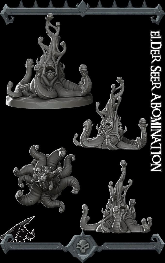 Elderseer Abomination | Aberrations Collection | Rocket Pig Games | Miniatures for tabletop games. 28mm to 32mm Resin for RPG, D&D, TTRPG
