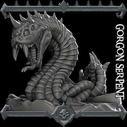 Gorgon Serpent | Aberrations Collection | Rocket Pig Games | Miniatures for tabletop games. 28mm to 32mm Resin for RPG, D&D, TTRPG