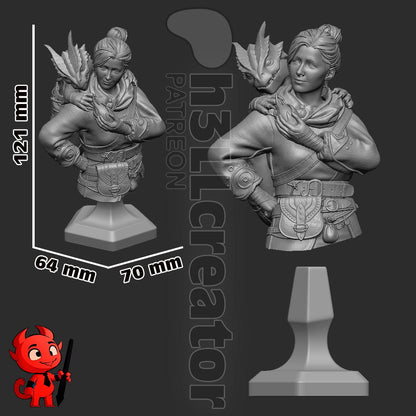 Zoe from Split Fiction (fan art) | Full Model or Bust | Miniature scale 1:12 | h3LL Creator | DIY Model Kit