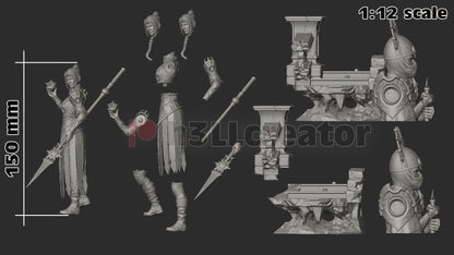 Shadowheart from Baldur's Gate 3 (fan art) | Full Model or Bust | Miniature scale 1:12 | h3LL Creator | DIY Model Kit