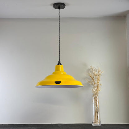 Bawsey ~ Summer Yellow Lampshade Pendant Set Light *Factory Second* ~ 16 Inch