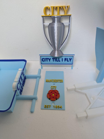 Manchester City Bird Feeder : Football Fans Feeding Station -  Quirky Garden Decor - Wild Bird seed tray -  Gift for Soccer city Fan