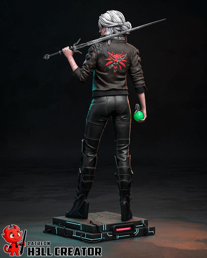 Ciri – Cyberpunk 2077 Fan art | H3LLcreator | Full Model or Bust | Premium Resin Print