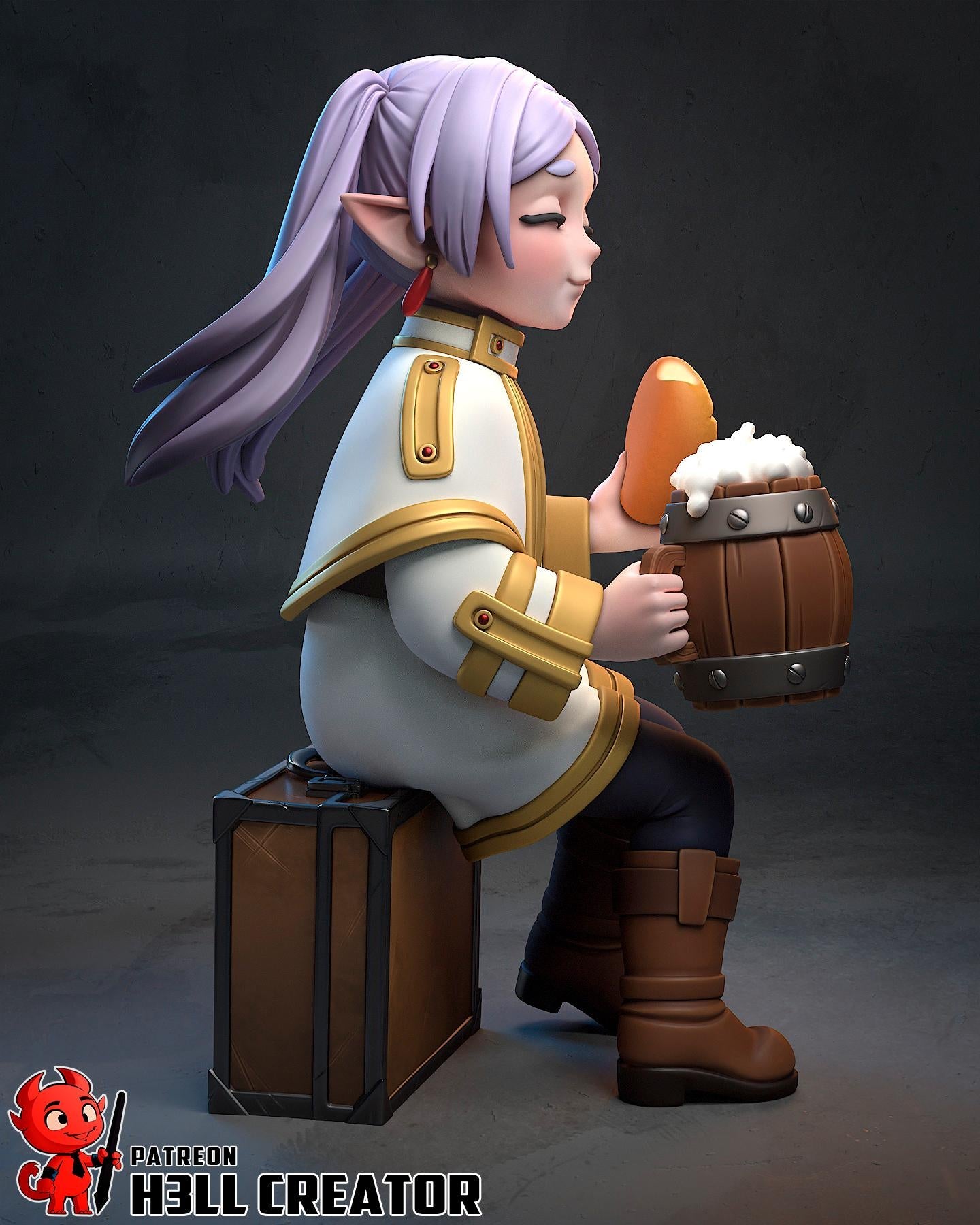 Frieren (Fan Art) – Frieren Beyond Journey’s End | H3LLcreator | 1:10 Scale Resin Model | Premium Collector Print