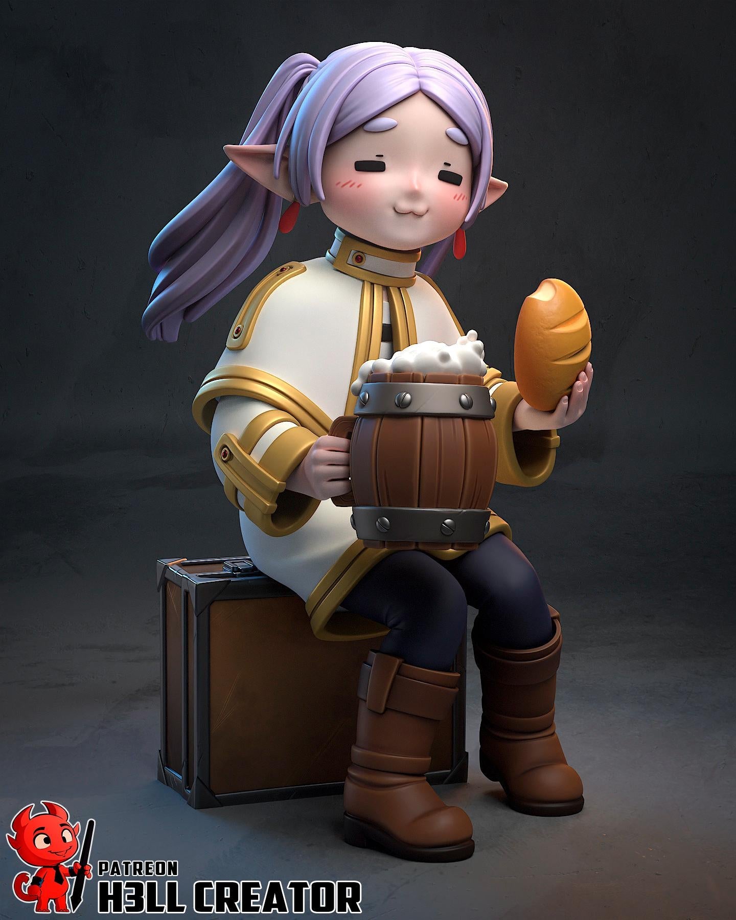 Frieren (Fan Art) – Frieren Beyond Journey’s End | H3LLcreator | 1:10 Scale Resin Model | Premium Collector Print