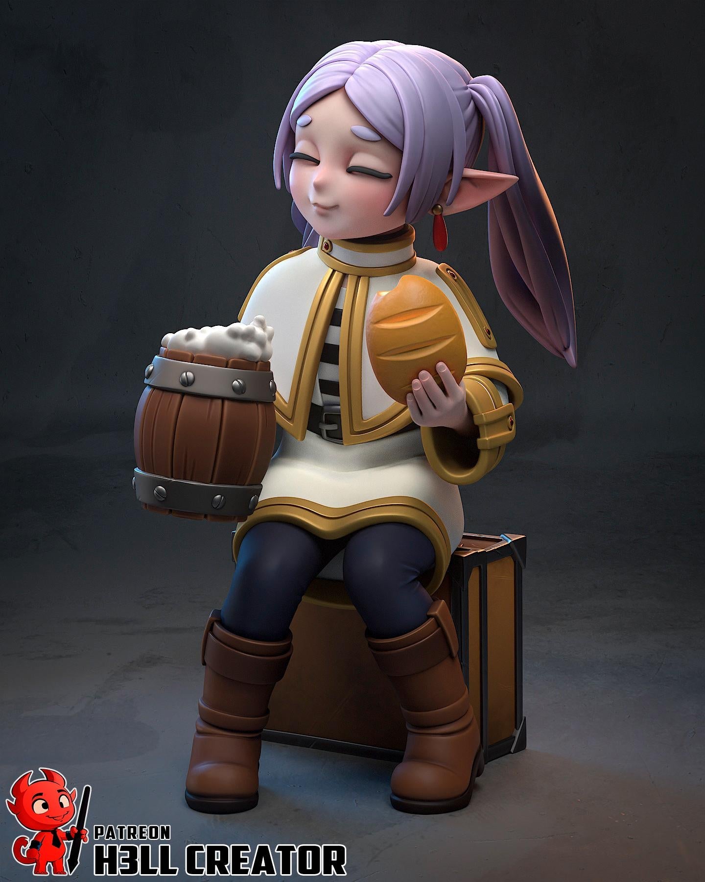 Frieren (Fan Art) – Frieren Beyond Journey’s End | H3LLcreator | 1:10 Scale Resin Model | Premium Collector Print