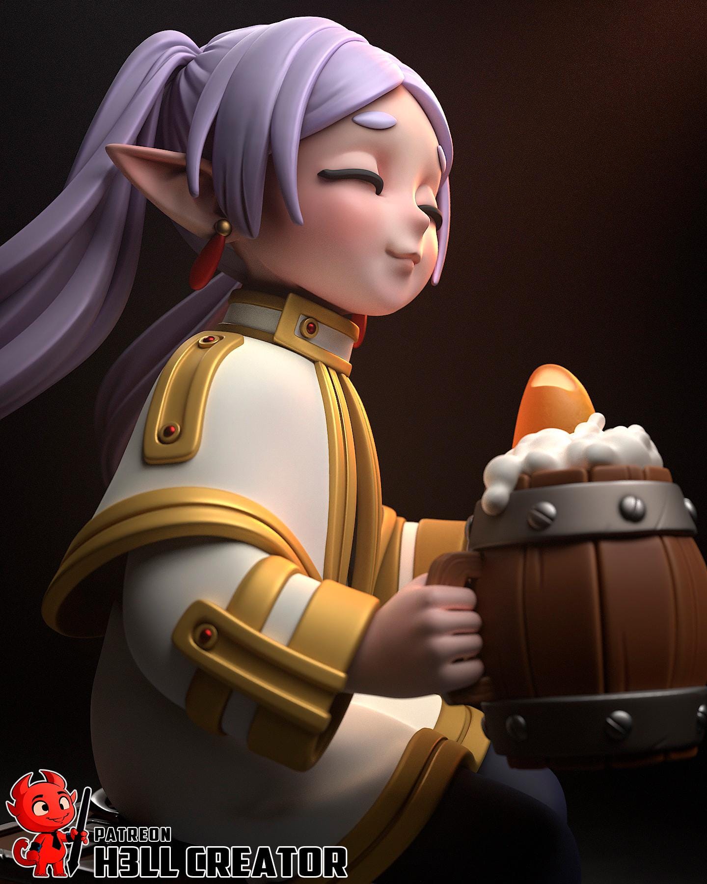 Frieren (Fan Art) – Frieren Beyond Journey’s End | H3LLcreator | 1:10 Scale Resin Model | Premium Collector Print