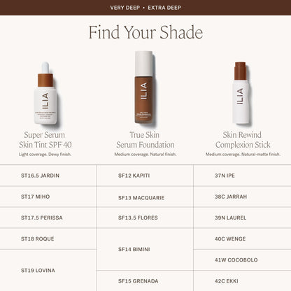 ILIA True Skin Serum Foundation — Weightless, Buildable Coverage, Vegan & Cruelty-Free