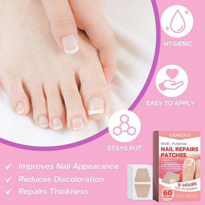ILIORGOGO Nail Patches – Nighttime Nail Renewal for Fingernails & Toenails | 60 Count