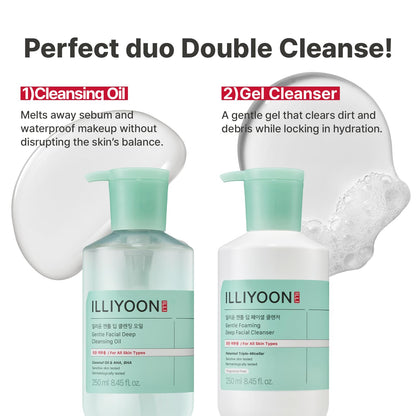 Illiyoon Gentle Deep Cleansing Oil | Lightweight Coconut Oil Cleanser with AHA/BHA – Fragrance-Free, Vegan, 8.45 fl oz
