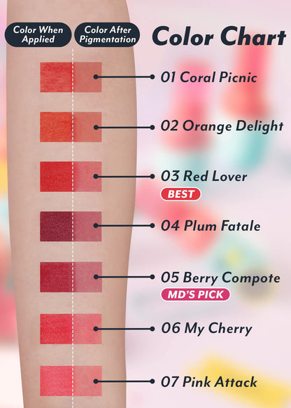 IM MEME Color Key Ring Water Gel Lip Tint - Orange Delight