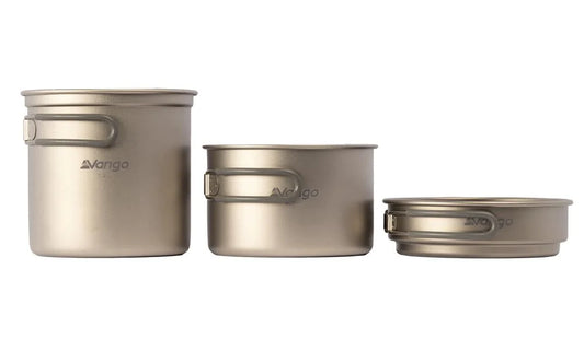 Vango Titanium 3 Piece Camping Cook Pot Pan Set