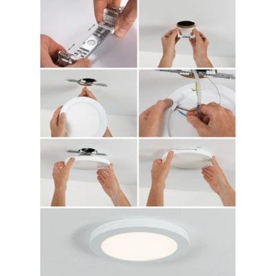 Round LED Recessed Panel 2in1 Cover-it 225mm Neutral White - White Without Motion Sensor