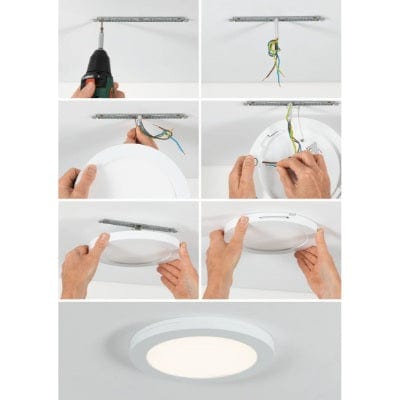 Round LED Recessed Panel 2in1 Cover-it 225mm Neutral White - White Without Motion Sensor