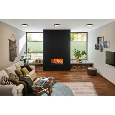 Abia Round LED Panel 300mm Warm White - Black