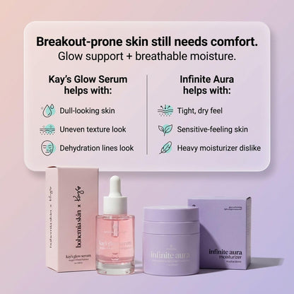 Bohemia Skin Kay’s Glow Serum & Infinite Aura Moisturizer Bundle — THD Vitamin C Serum + Copper Peptide Barrier Cream