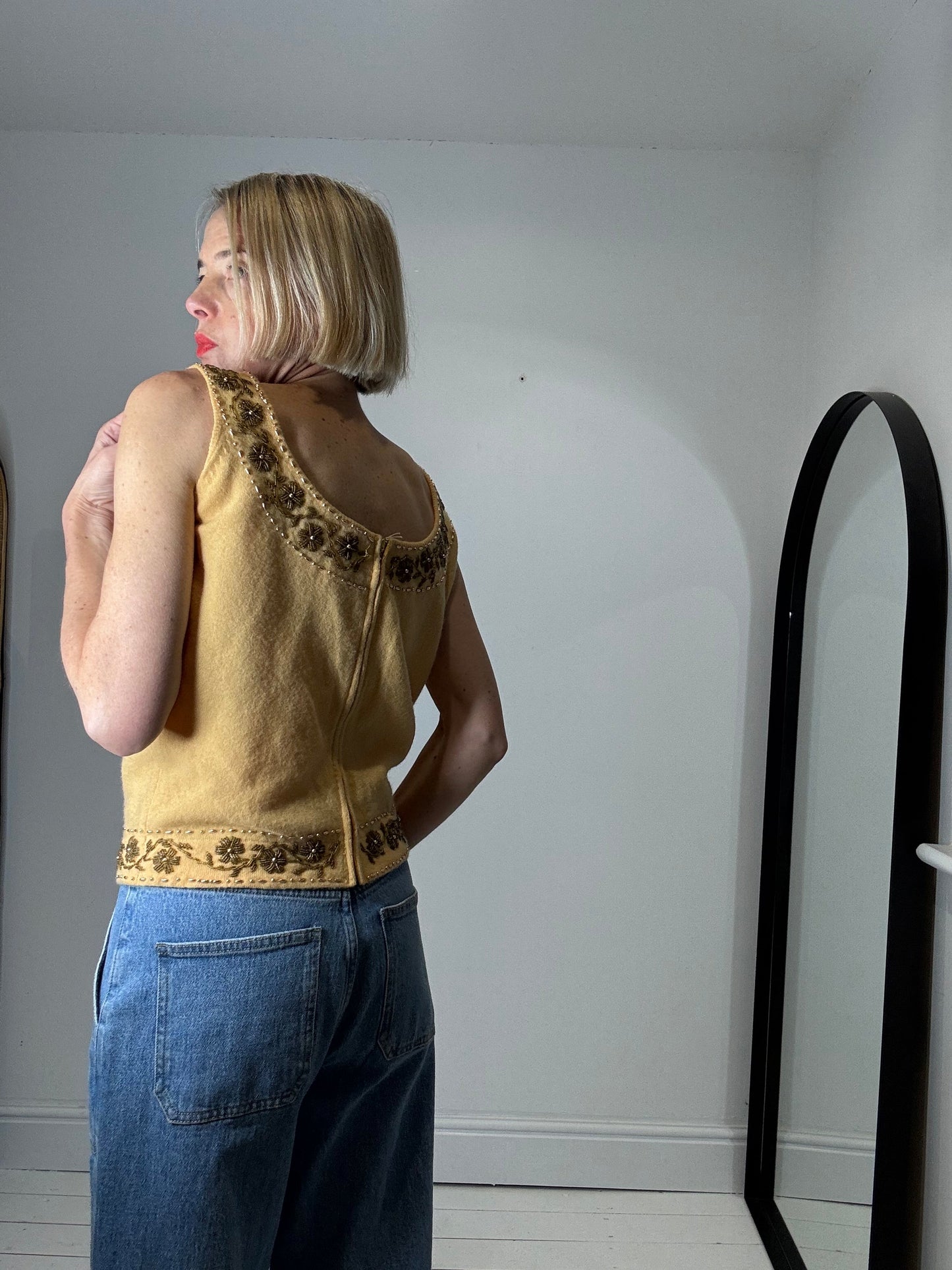VINTAGE beaded knit top