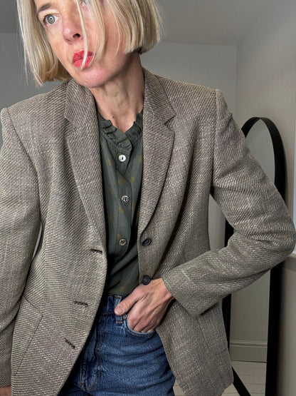 VINTAGE JAEGER wool, silk rayon blazer