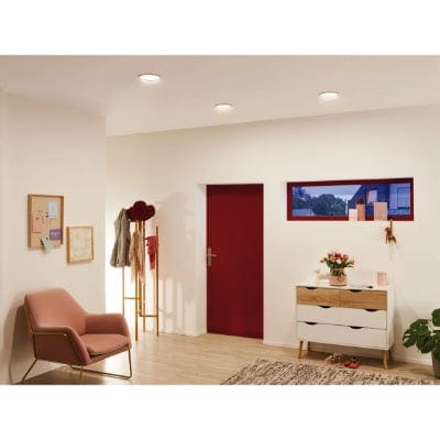 Areo Round LED Recessed Panel 120mm Warm White - White