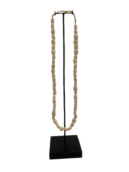 Kenya Beads Necklace  - Square bead white (48.1)