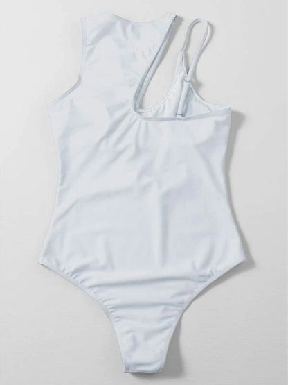 Hollow multicolor one shoulder sexy swimsuit women