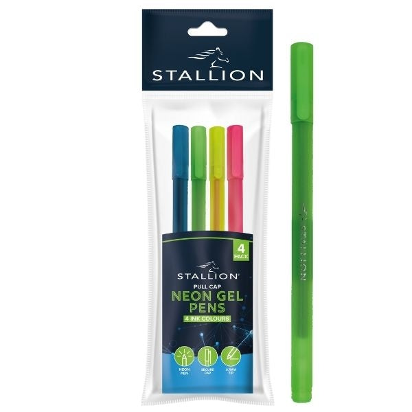 Neon Gel Ink Pens Set Red Orange Yellow Vibrant Writing Tools