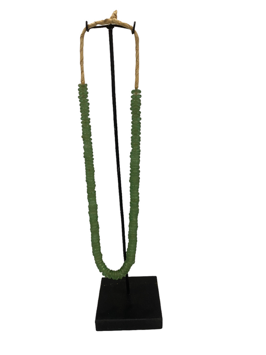 Ghana Glass Beads Necklace- Green (84.3)