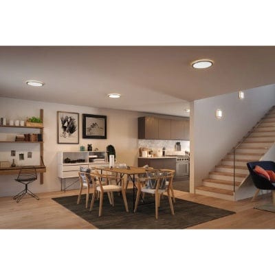 Atria Shine Backlight Round LED Panel 420mm Warm White - Wood Look