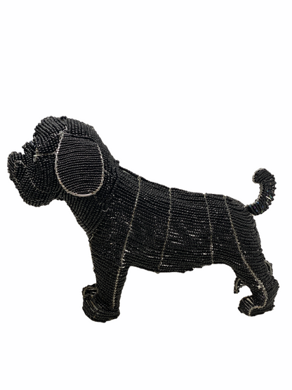 Hand Beaded Dog Sculpture - French Bulldog