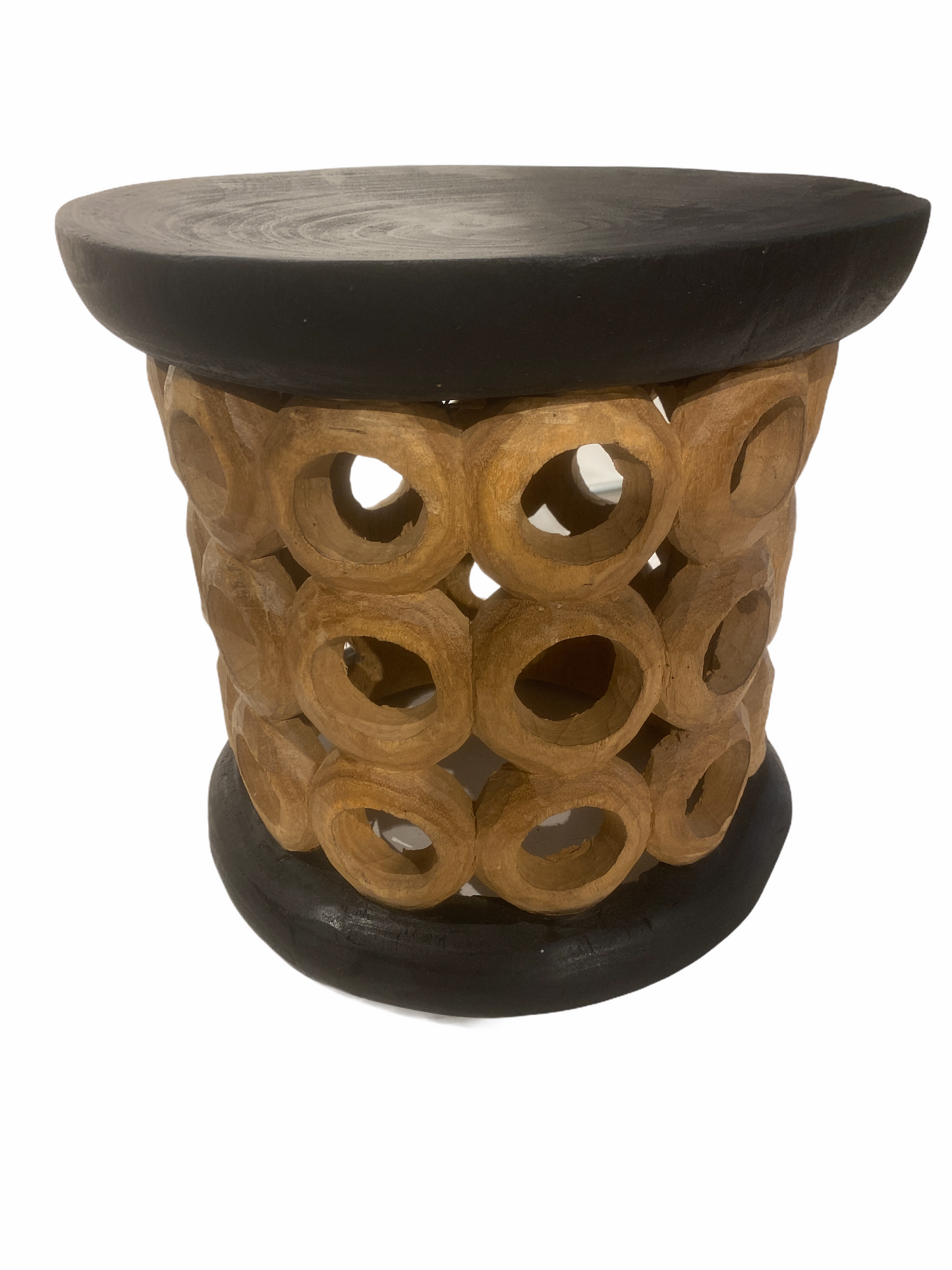Bamileke Stool / Table - 40cm - Natural & Black
