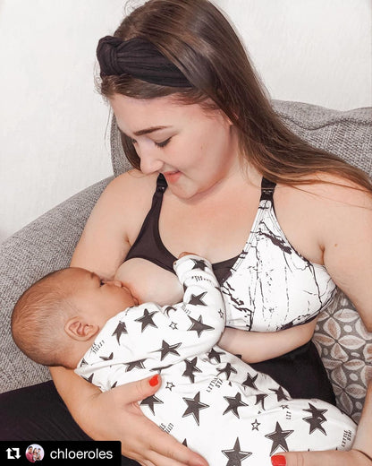 Maternity & Nursing Sports Bra | B-F Cup | Marble Print