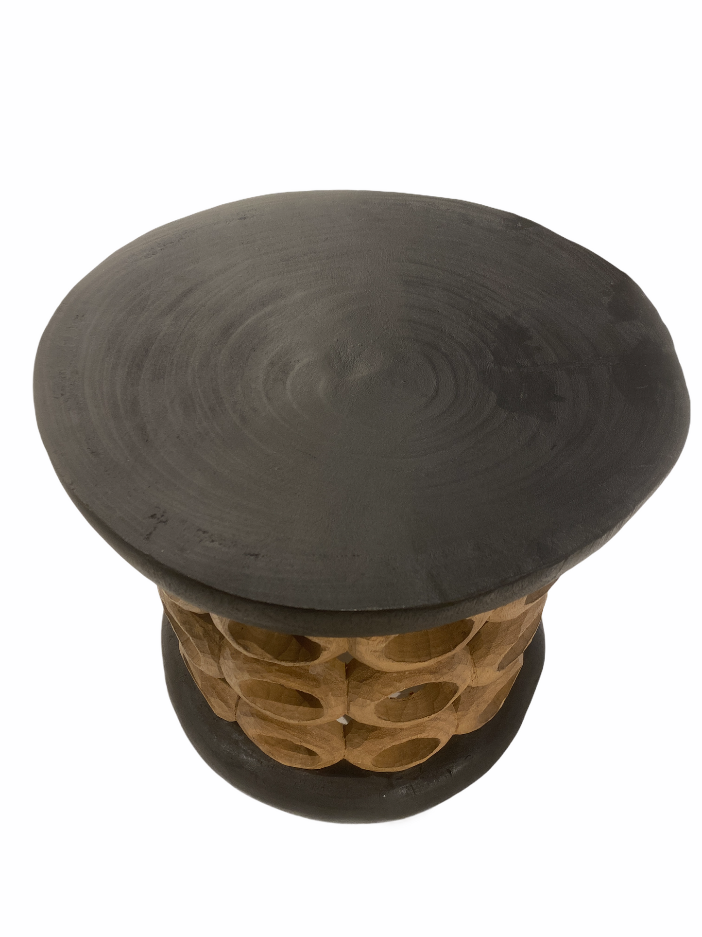 Bamileke Stool / Table - 40cm - Natural & Black