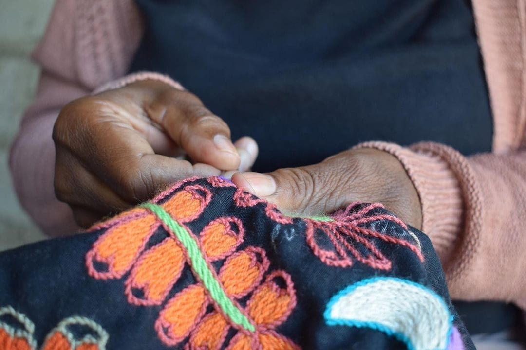 Mapula embroidered cushion 50x50 - South Africa