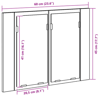 Bathroom Mirror Cabinet with Shelf Black oak 60 x 12 x 45 cm
