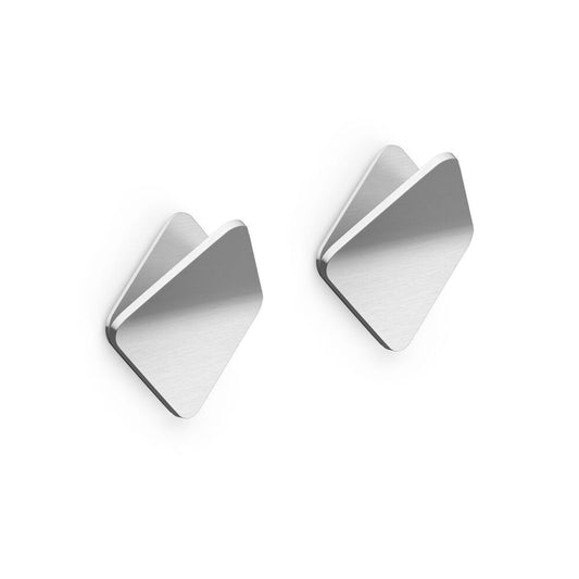 Zack Olfo Brushed Steel Square Towel Hook Set | 2 Pack