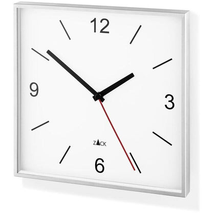 Zack Sillar Premium Brushed Steel Square Wall Clock - German Precision Quartz Movement | Silent Designer Timepiece
