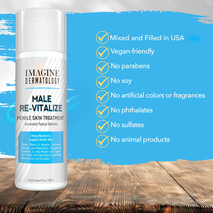 Imagine Dermatology Male Re-Vitalize Penile Health Cream – Soothing, Restorative Moisturizer 5oz