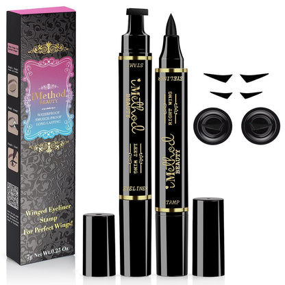 iMethod NEW 2-Pen Winged Eyeliner Stamp – All Eye Shapes, Waterproof & Smudge-Proof, 8 mm