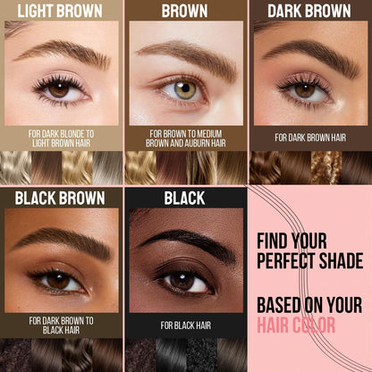 iMethod Eyebrow Pen: 4 Fork Tip + Spoolie Brush for Natural, Long-Lasting Brows (Reddish Brown)