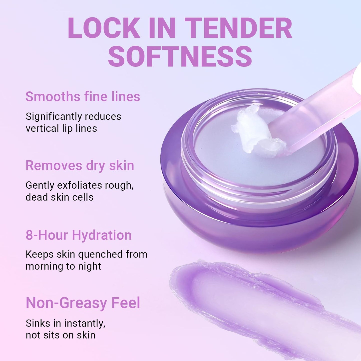iMethod Lip Mask Overnight - Grape Lip Sleeping Mask with Hyaluronic Acid for Deep Hydration