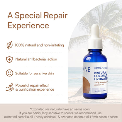 IMMO Ozonated Coconut Oil – 100% Natural & Organic Multi-Purpose Oil for Skin, Beauty & Oral Care | 30 mL