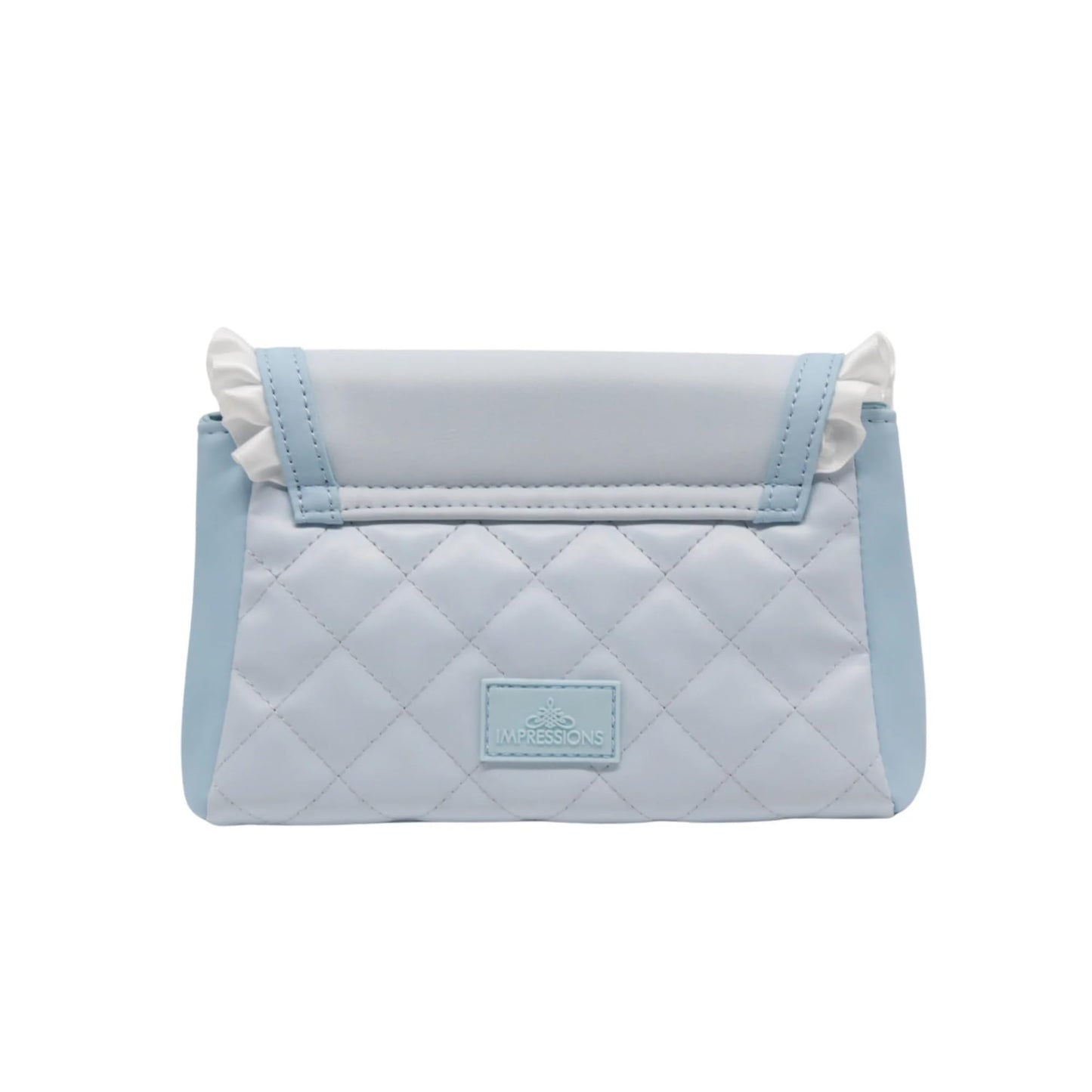 Impressions Vanity Cinnamoroll Lovely Ribbon Pouch with Detachable Wristlet | Faux Saffiano Leather Cosmetic Bag