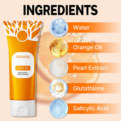 IMrawlook 2pcs Orange Exfoliating Gel for Face & Body – Dual-Action Cleansing & Hydration