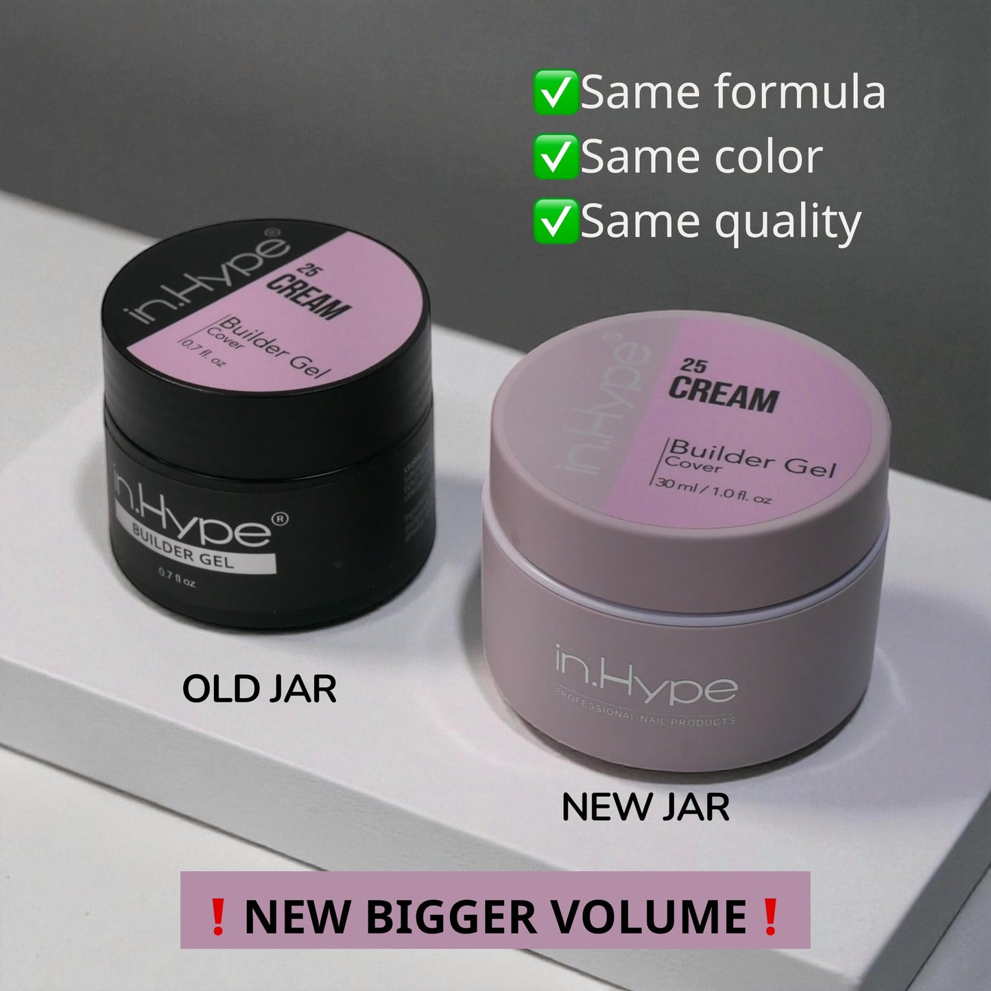 IN.HYPE UV/LED Camouflage Hard/Builder Gel for Nail Extensions & Overlays | Medium Thickness, No-Heat Formula