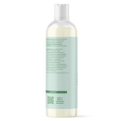Inahsi Soothing Mint Gentle Cleansing Shampoo – Curl-Friendly, Sulfate-Free, USA Made 12 oz