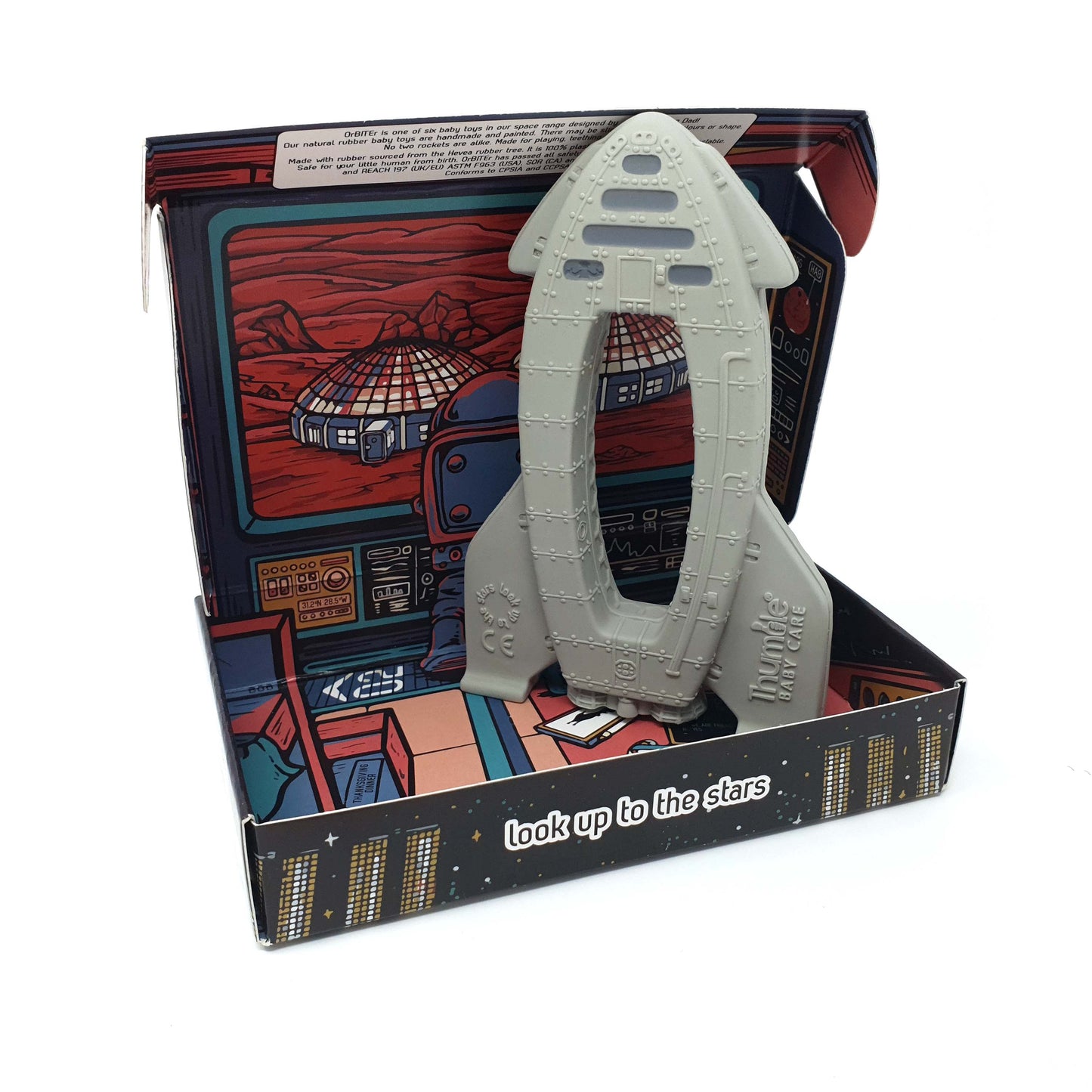 OrBITEr® Natural Rubber Space Themed Baby Toy (Rocket)