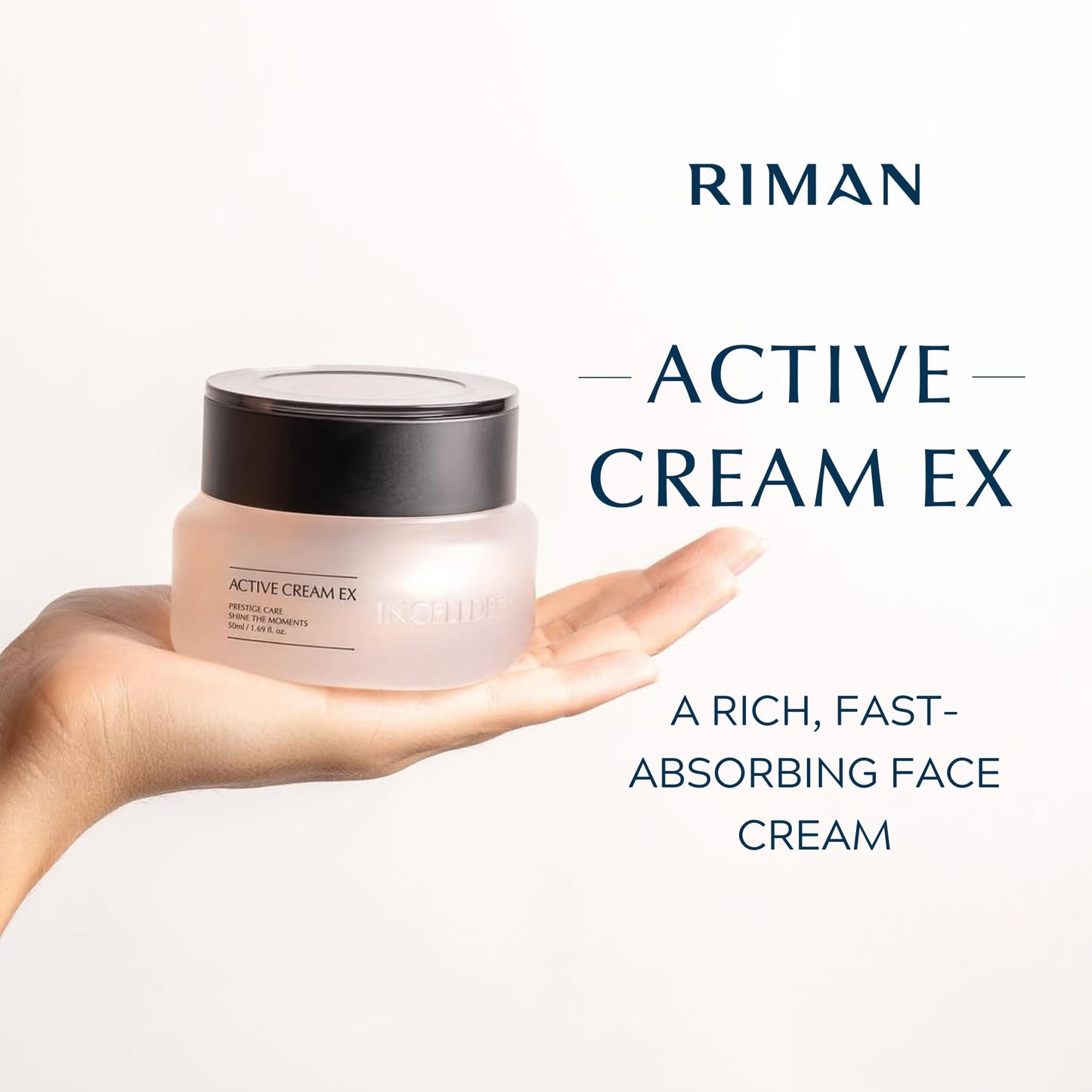 INCELLDERM Active Cream 50ml | Strengthen Skin Barrier with Plant Stem Cell | Intense Moisturizing for All Skin Types | K-Beauty Made in Korea