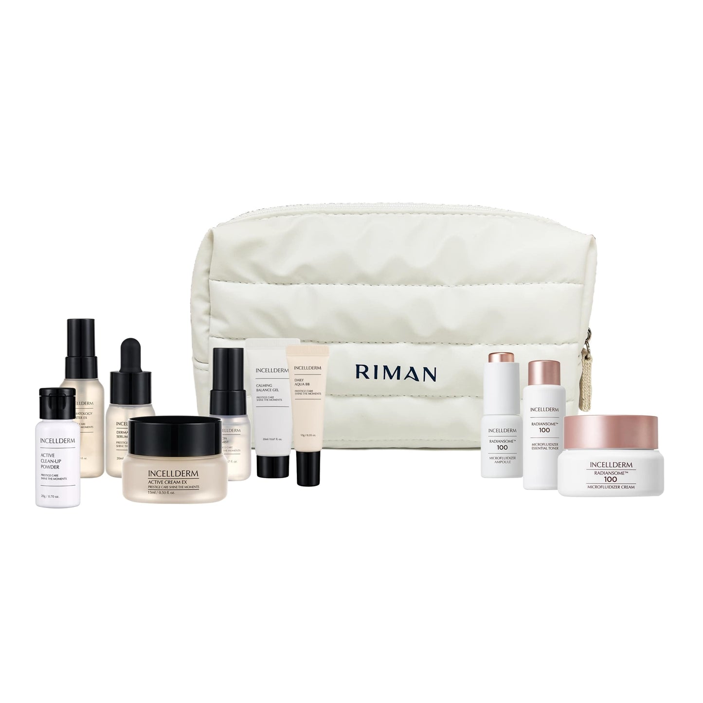 INCELLDERM Riman Travel Kit — 10-Piece Skincare Set for Hydration