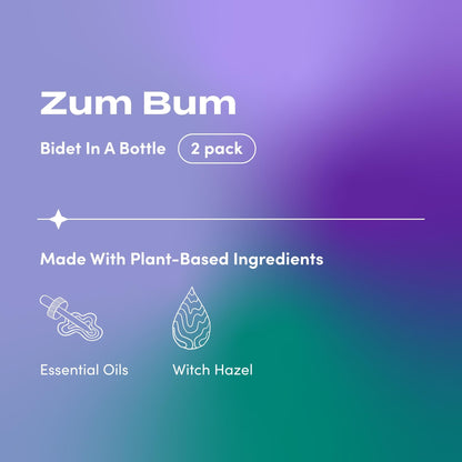 Indigo Wild Zum Bum Bidet in a Bottle – Portable, Natural Refreshment (2 Pack)